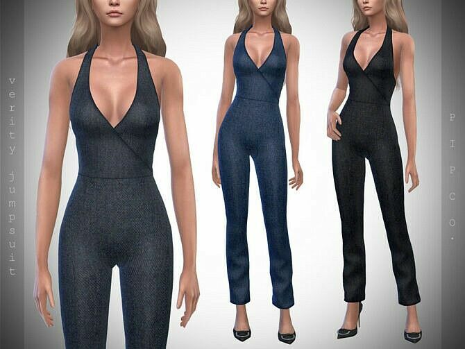 Verity Denim Jumpsuit By Pipco Sims 4 CC