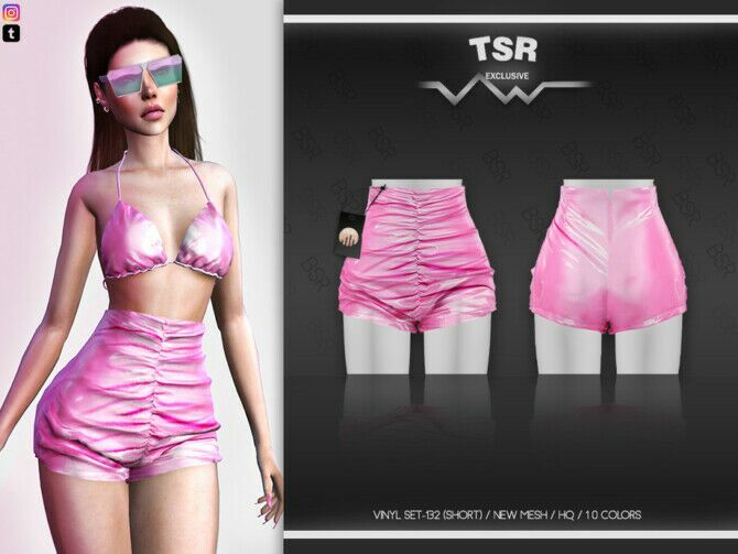 Vinyl SET 132 (Shorts) BD480 By Busra-Tr Sims 4 CC