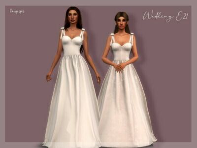 Wedding Dress DR-391 By Laupipi Sims 4 CC