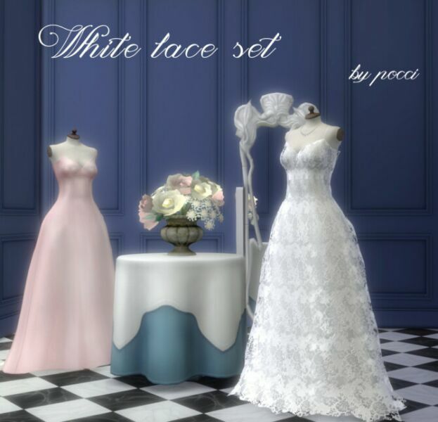 White Lace SET By Pocci At Garden Breeze Sims 4 Sims 4 CC