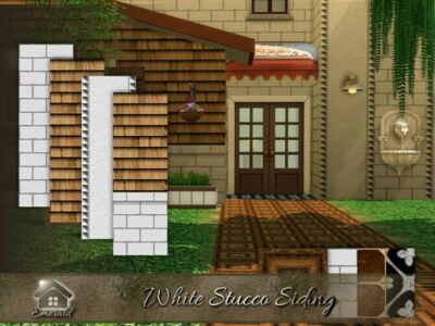 White Stucco Siding By Emerald Sims 4 CC