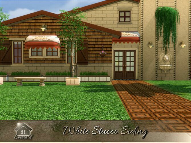 sims 4 cc white stucco siding by emerald 2