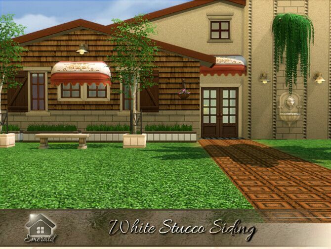 sims 4 cc white stucco siding by emerald 3