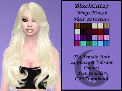 Wings TO0418 Hair Retexture By Blackcat27 Sims 4 CC
