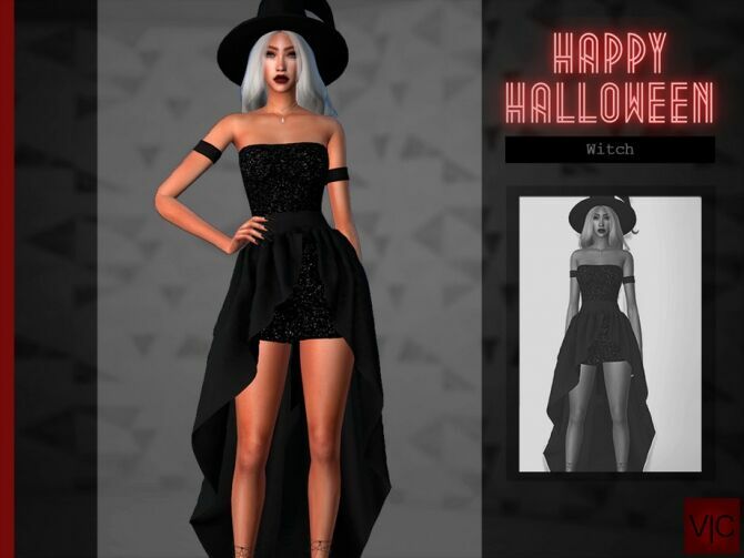 Witch Halloween VI Outfit By VIY Sims Sims 4 CC