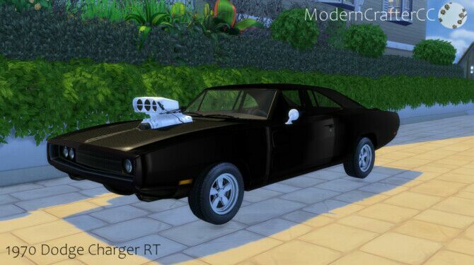 1970 Dodge Charger RT At Modern Crafter CC Sims 4 CC
