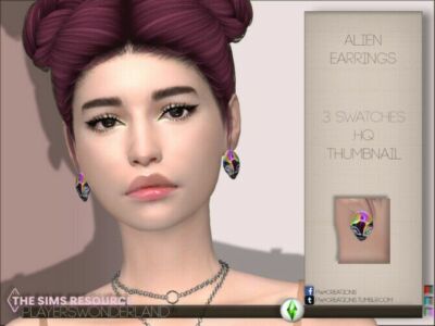 Alien Earrings By Playerswonderland Sims 4 CC