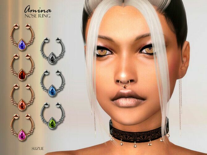 Amina Piercing By Suzue Sims 4 CC