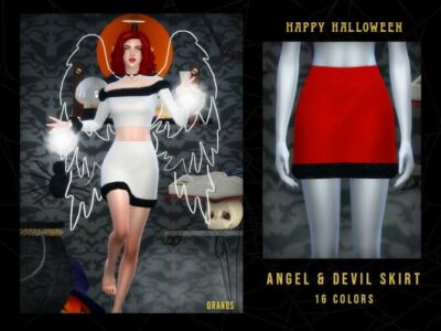 Angel & Devil Skirt By Oranostr Sims 4 CC