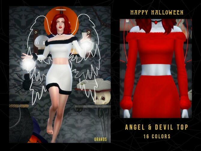 Angel & Devil TOP By Oranostr Sims 4 CC