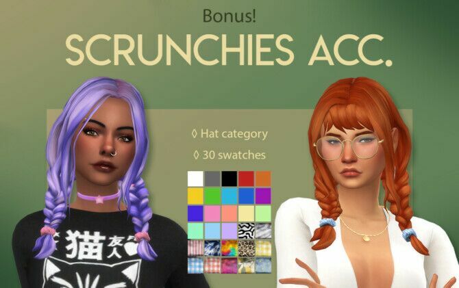 sims 4 cc anna and annie hairs at feral poodles 2