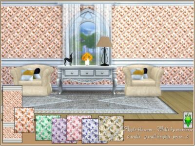 Apple Blossom Walls By Marcorse Sims 4 CC