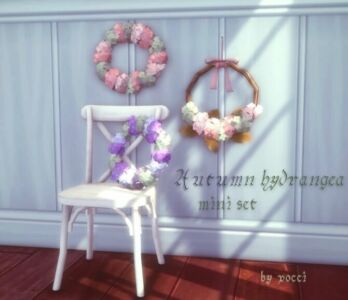 Autumn Hydrangea Mini SET By Pocci At Garden Breeze Sims 4 Sims 4 CC
