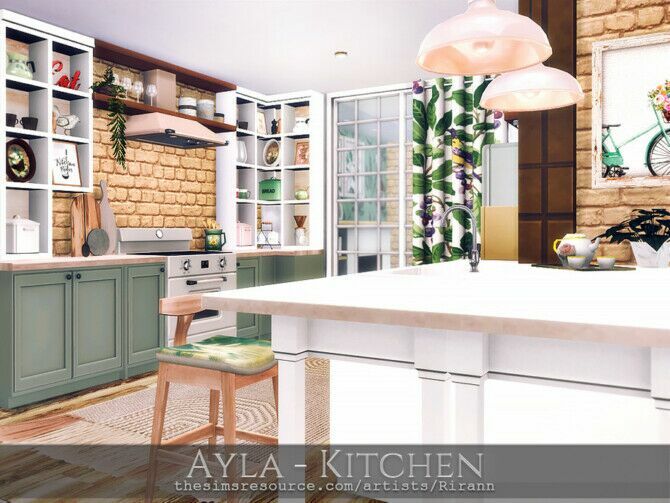 sims 4 cc ayla kitchen by rirann 4