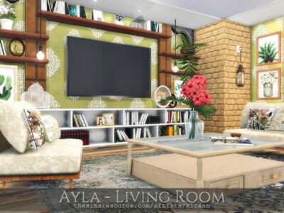 Ayla Living Room By Rirann Sims 4 CC