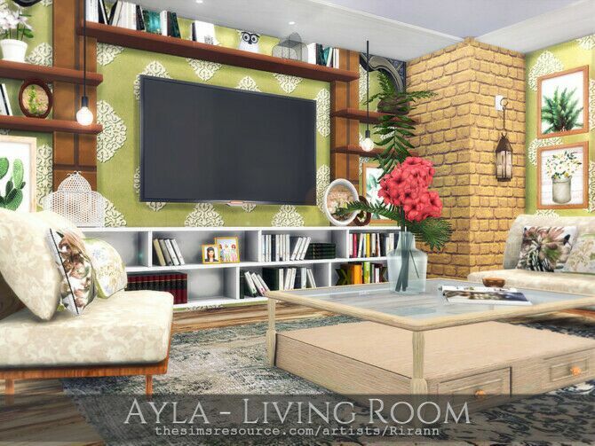 Ayla Living Room By Rirann Sims 4 CC