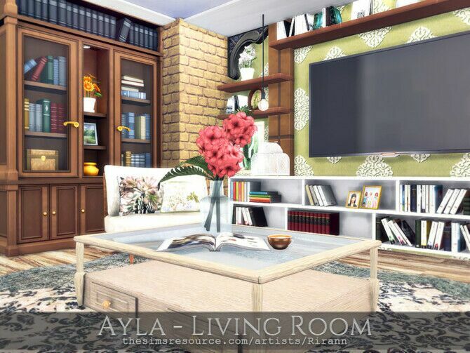 sims 4 cc ayla living room by rirann 3