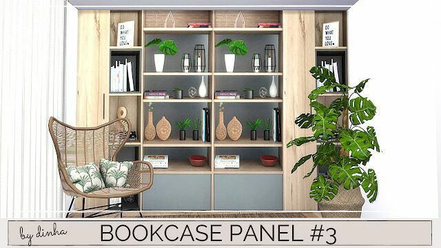 sims 4 cc bookcase panels 2 3 at dinha gamer 2