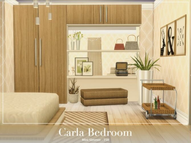 sims 4 cc carla bedroom by mini simmer 2