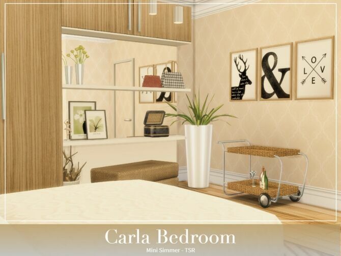 sims 4 cc carla bedroom by mini simmer 3