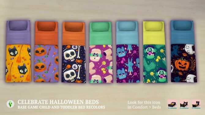 sims 4 cc celebrate halloween single toddler beds by imsuanne 2