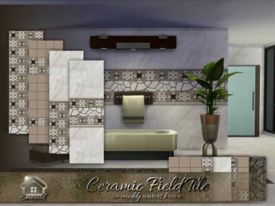 Ceramic Field Tile In Muddy Waters Brown By Emerald Sims 4 CC