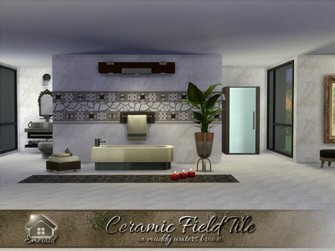 sims 4 cc ceramic field tile in muddy waters brown by emerald 2