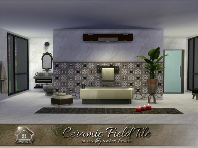 sims 4 cc ceramic field tile in muddy waters brown by emerald 3