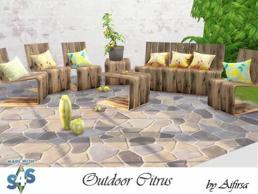 Citrus Outdoor SET At Aifirsa Sims 4 CC