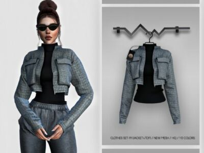 Clothes SET-91 Jacket+Top BD345 By Busra-Tr Sims 4 CC