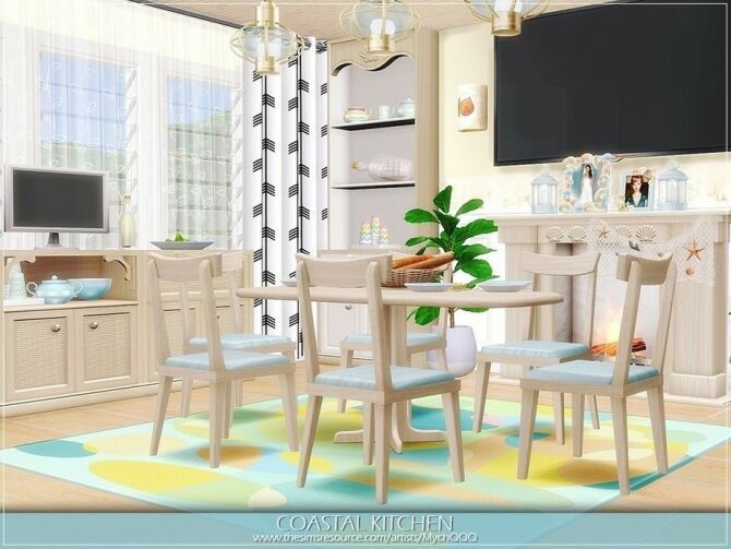 sims 4 cc coastal kitchen by mychqqq 2