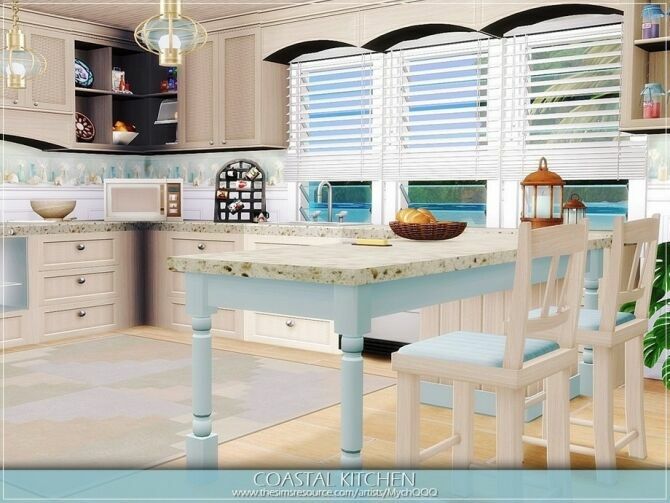 sims 4 cc coastal kitchen by mychqqq 4