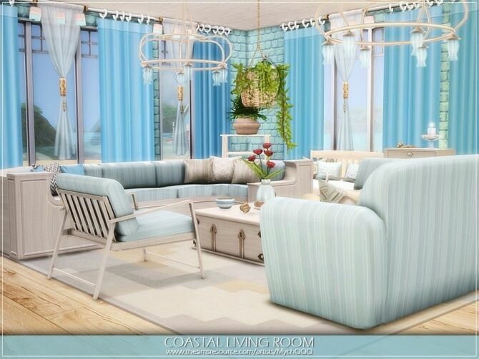 Coastal Living Room By Mychqqq Sims 4 CC