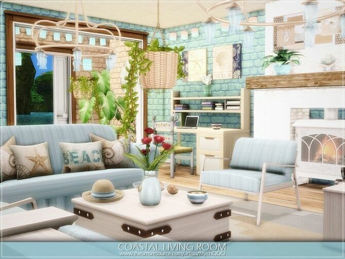 sims 4 cc coastal living room by mychqqq 3