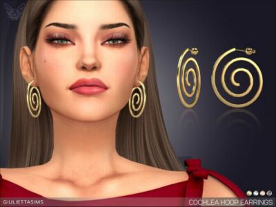 Cochlea Hoop Earrings By Feyona Sims 4 CC