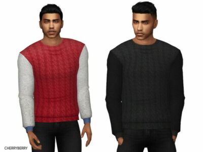 Comfy Mens Designer Sweatshirt By Cherryberrysim Sims 4 CC
