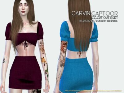 CUT OUT Mini Skirt By Carvin Captoor Sims 4 CC