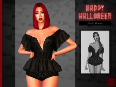 Dark Woman Outfit Halloween VI By VIY Sims Sims 4 CC