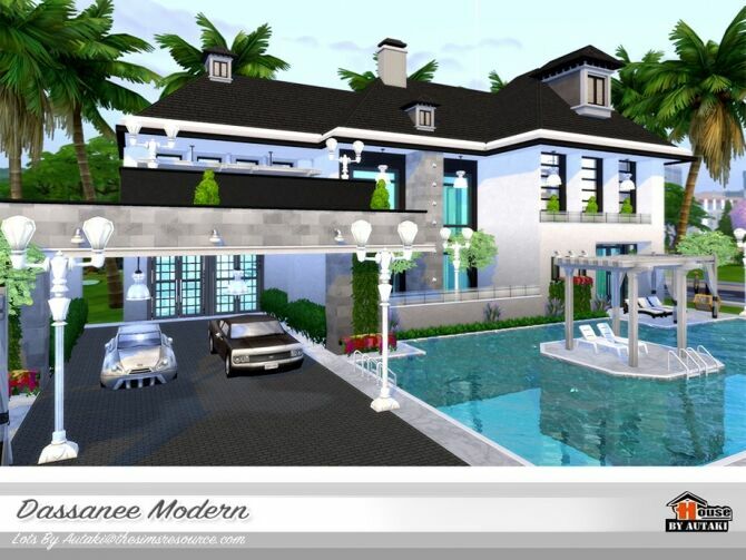 sims 4 cc dassanee modern house by autaki 2