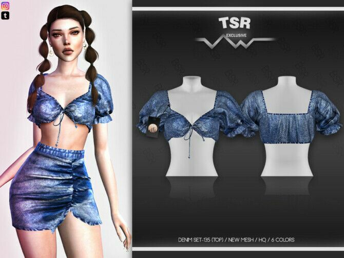 Denim SET-135 (TOP) BD487 By Busra-Tr Sims 4 CC