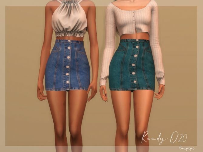 Denim Skirt MO03 By Laupipi Sims 4 CC