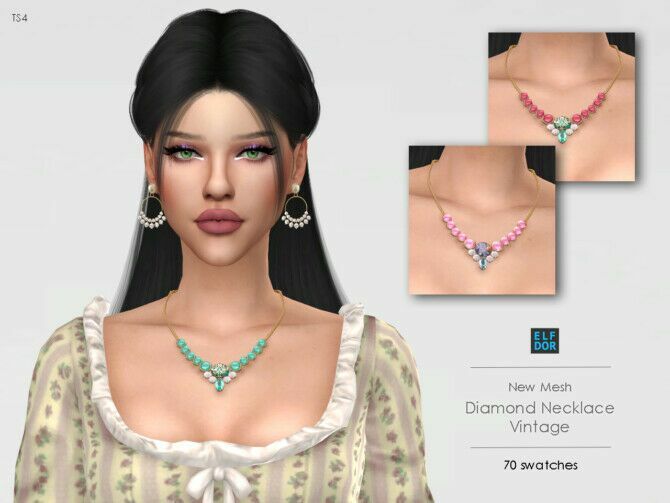 sims 4 cc diamond necklace vintage at elfdor sims 2