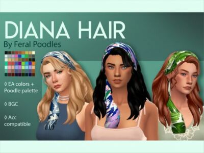 Diana Hair By Feralpoodles Sims 4 CC