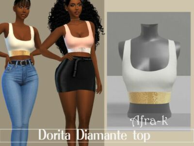 Dorita Diamante Swimsuit TOP By Akaysims Sims 4 CC