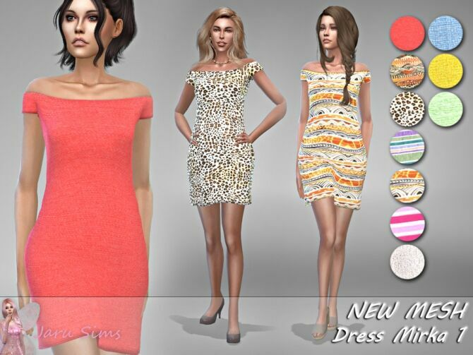 Dress Mirka 1 By Jaru Sims Sims 4 CC