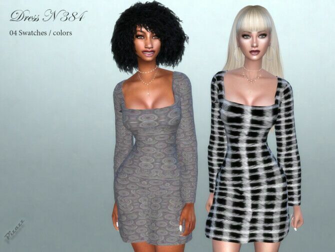 Dress N 384 By Pizazz Sims 4 CC