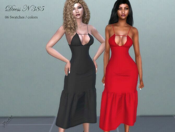 Dress N 385 By Pizazz Sims 4 CC