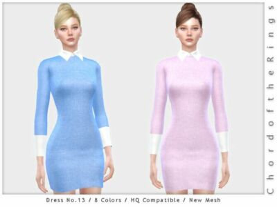 Dress NO.13 By Chordoftherings Sims 4 CC