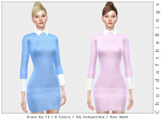 Dress NO.13 By Chordoftherings Sims 4 CC