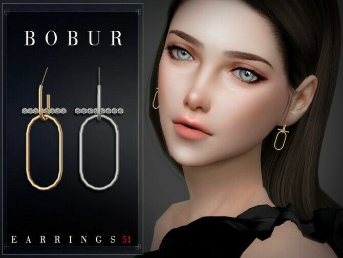 Earrings 51 By Bobur3 Sims 4 CC